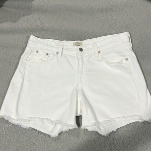 White denim cut off shorts